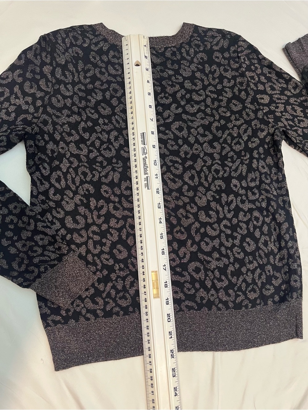 Banana Republic Black and Metallic Brown Leopard Knit Sweater - Picture 6 of 7